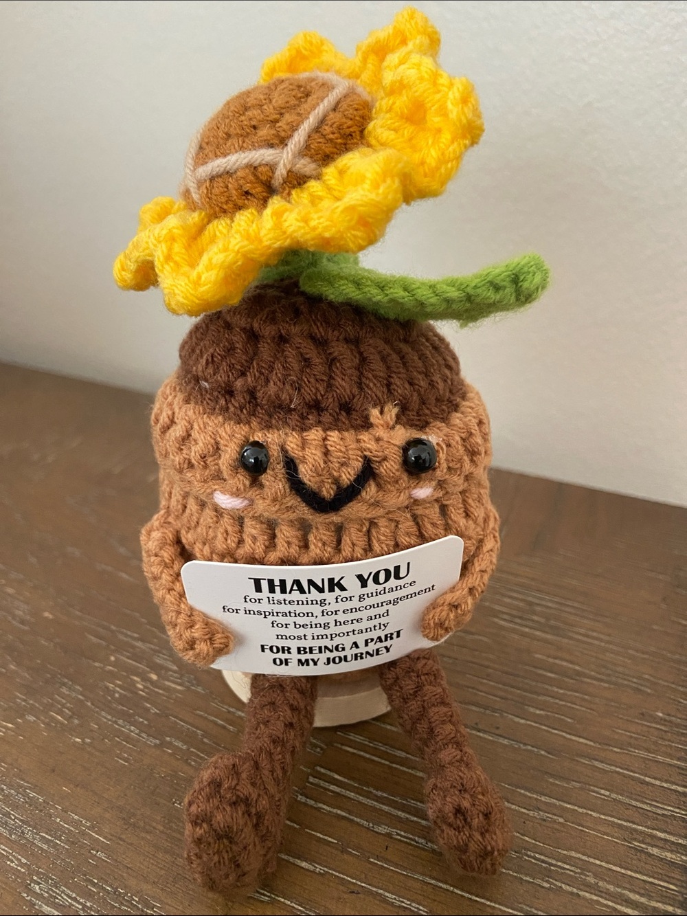 Handmade Crochet Plush Sunflower Amigurumi - Brown and Yellow